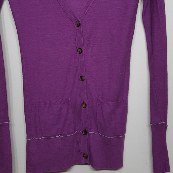 Purple cardigan, button front w/pockets.XS/TP - Picture 4 of 4